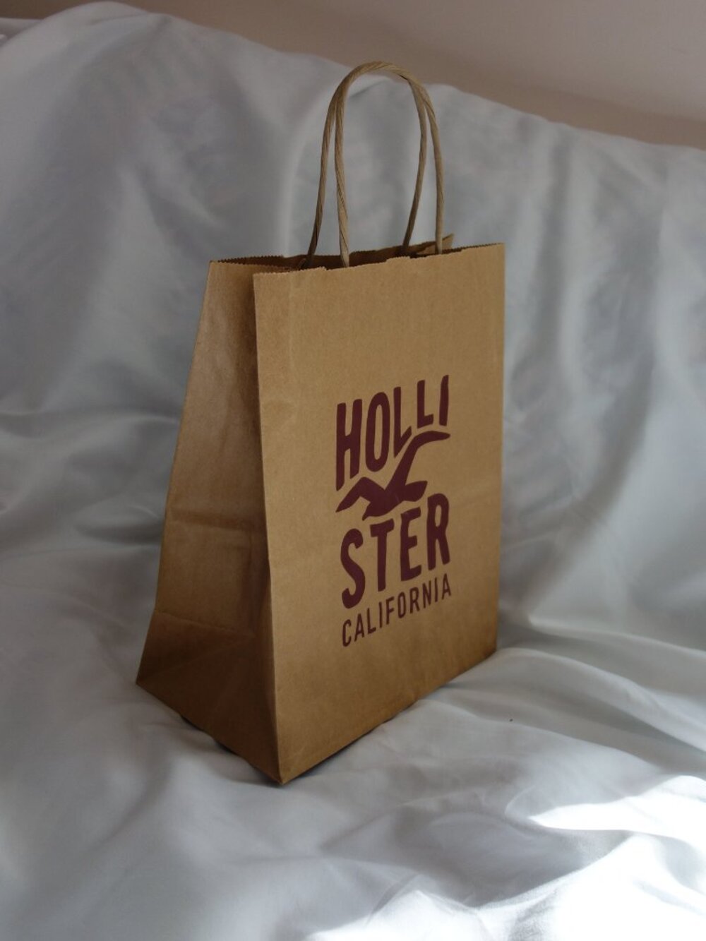 Hollister Brown paper shopping gift bag New